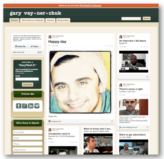 Gary Vaynerchuk Homepage