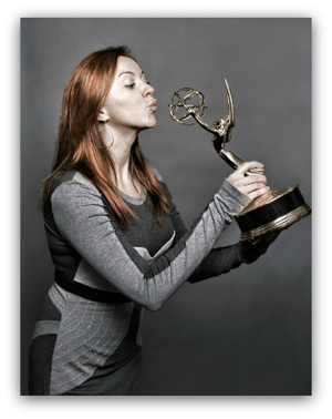 Natalie Kissing Her Emmy